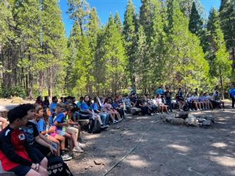 photo of students in summer program on field trip to camp tehama